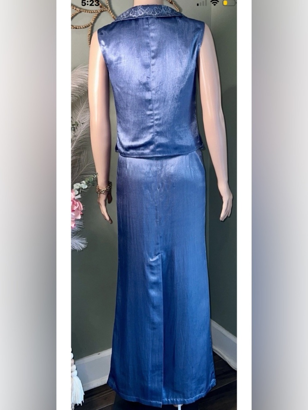 🆕 Free People x Brenda Knight Satin and Lace Maxi Skirt & Vest Set XS - Picture 7 of 16